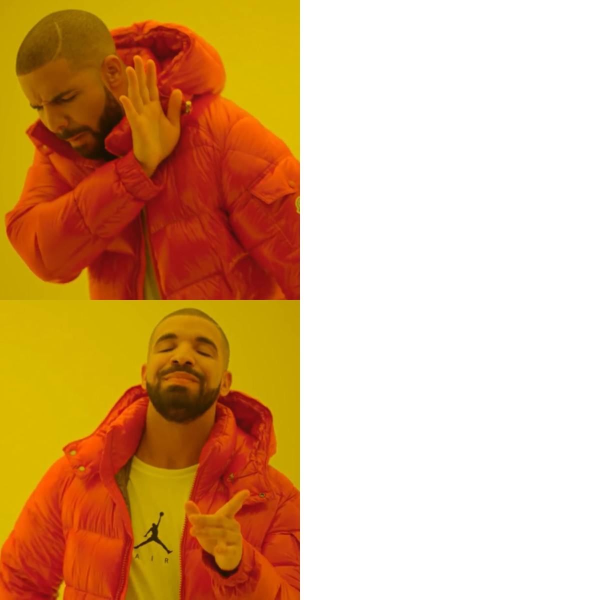 Drake Hotline Bling meme template